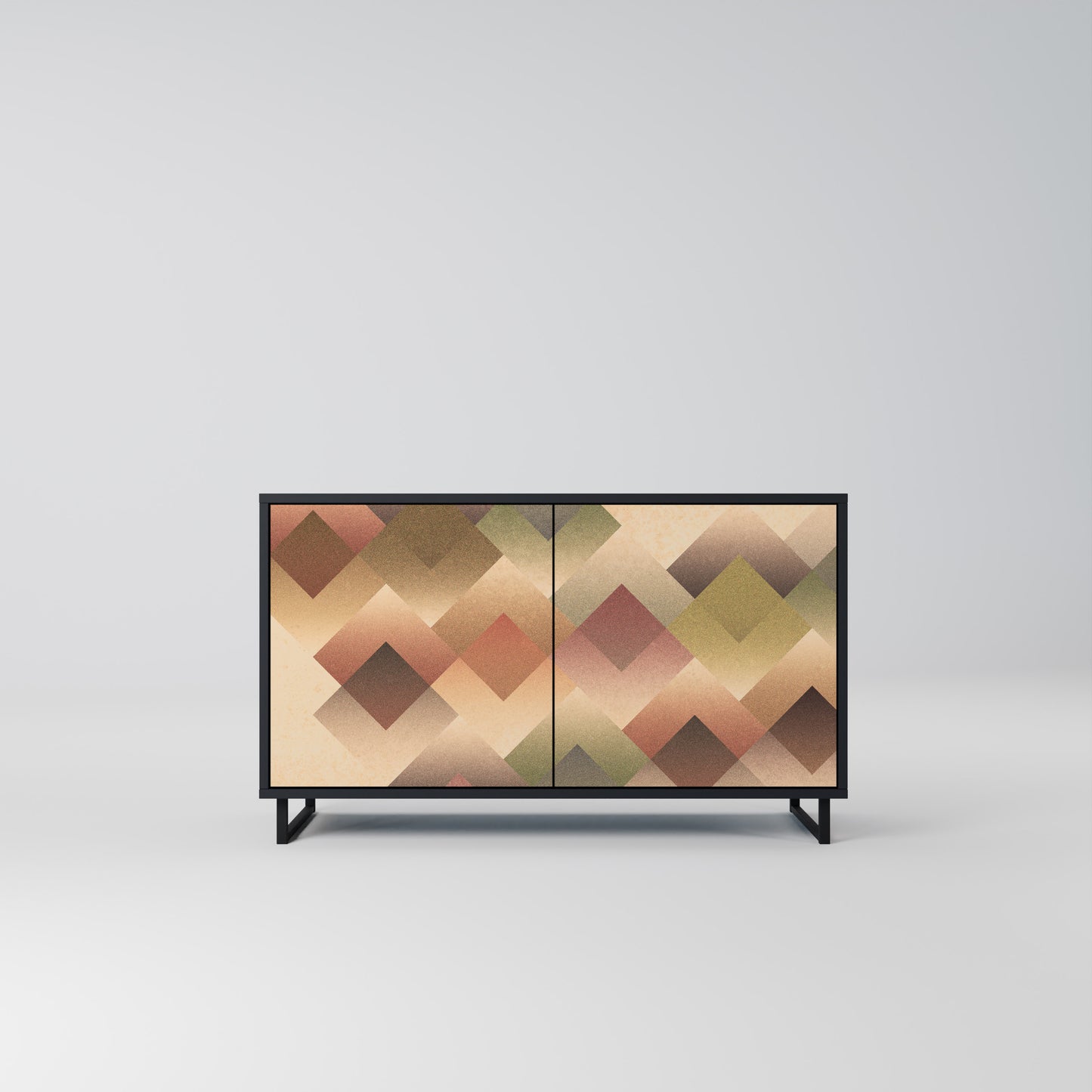 GEOMETRIC FUSION 2-dörrars skänk i svart finish