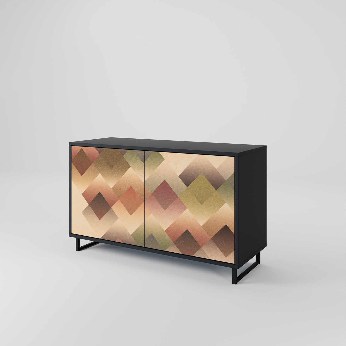 GEOMETRIC FUSION 2-dörrars skänk i svart finish