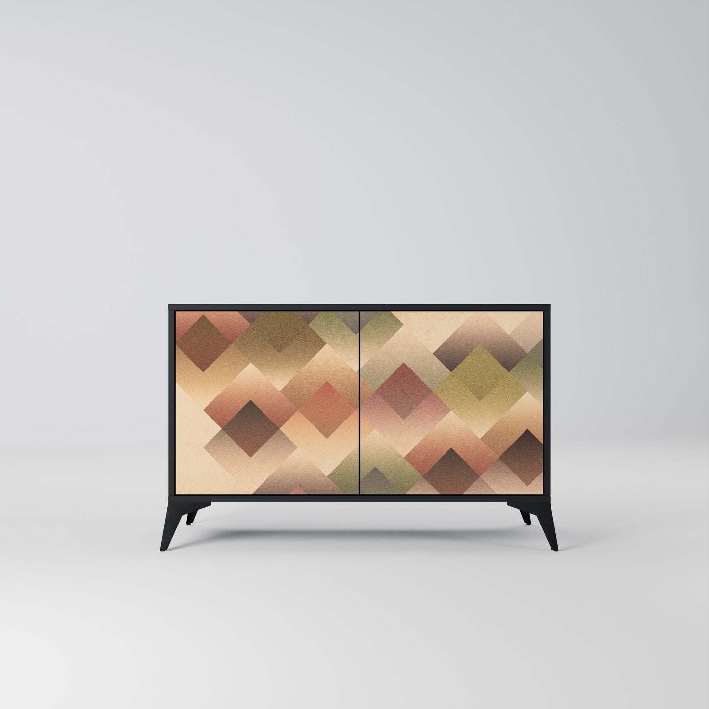 GEOMETRIC FUSION 2-dörrars skänk i svart finish