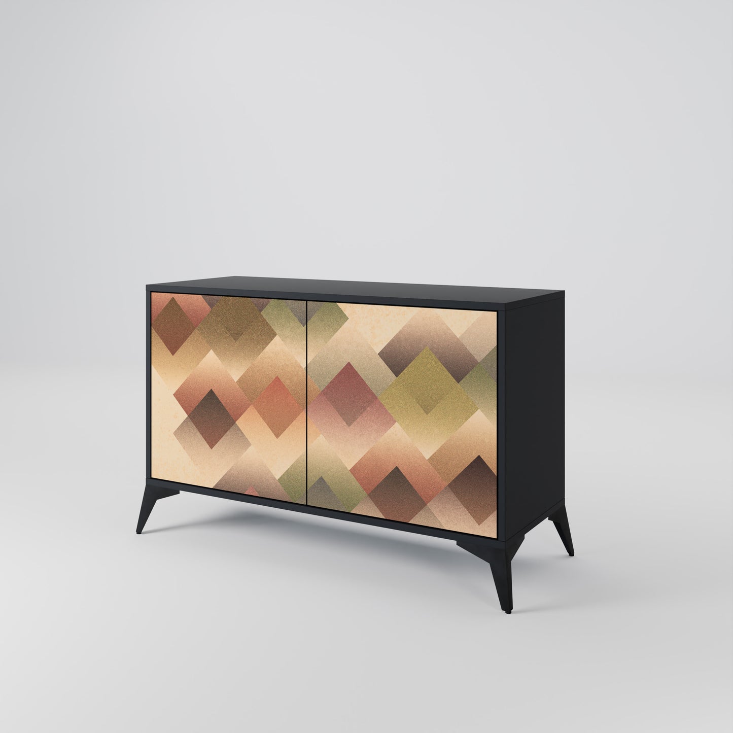 GEOMETRIC FUSION 2-dörrars skänk i svart finish