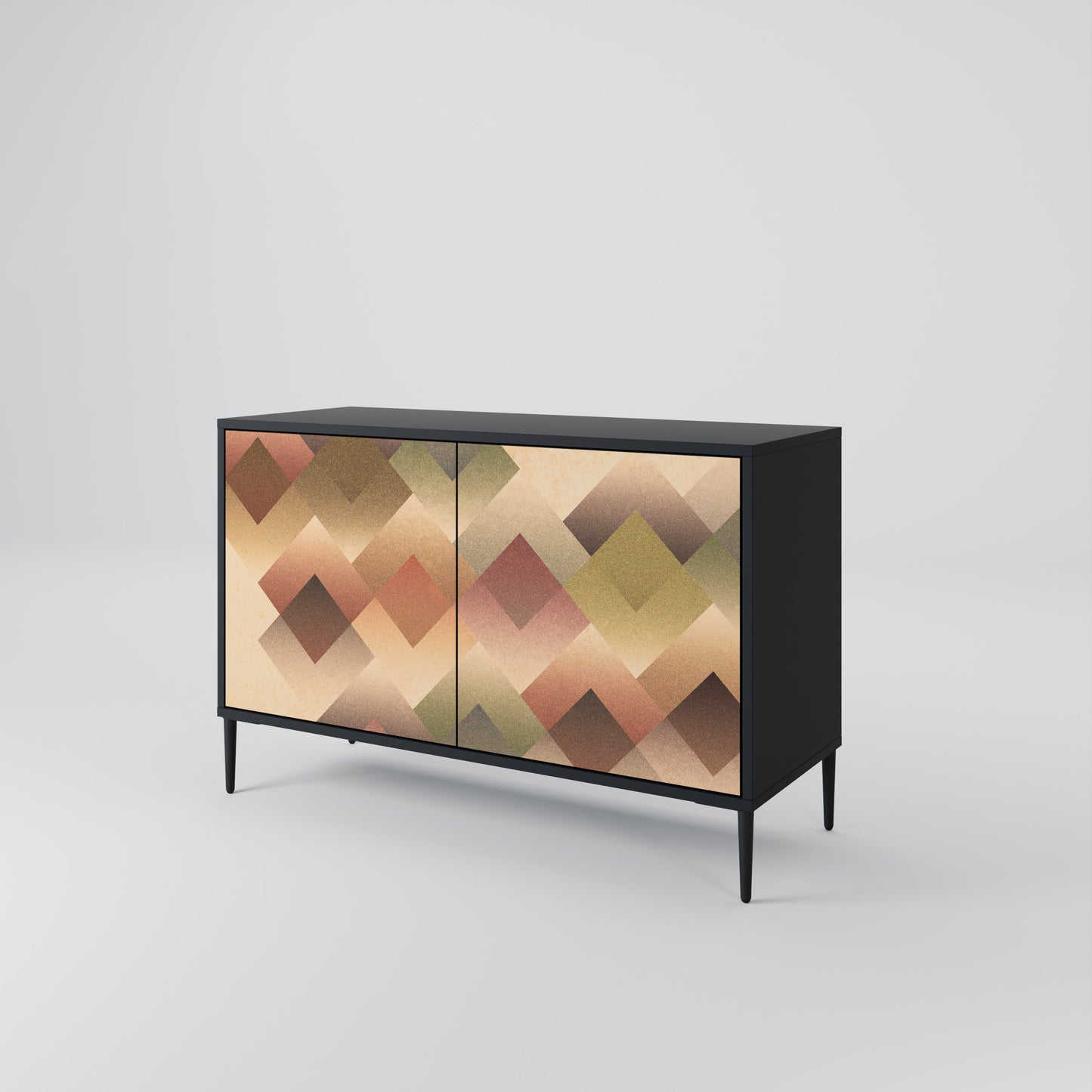 GEOMETRIC FUSION 2-dörrars skänk i svart finish