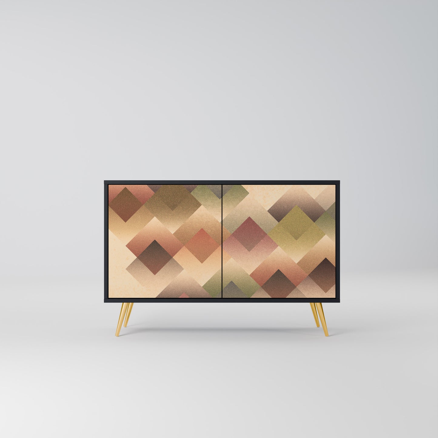 GEOMETRIC FUSION 2-dörrars skänk i svart finish
