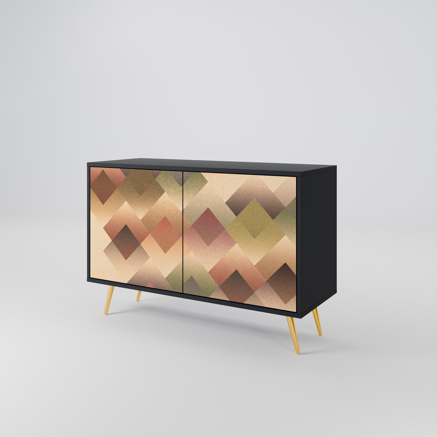 GEOMETRIC FUSION 2-dörrars skänk i svart finish