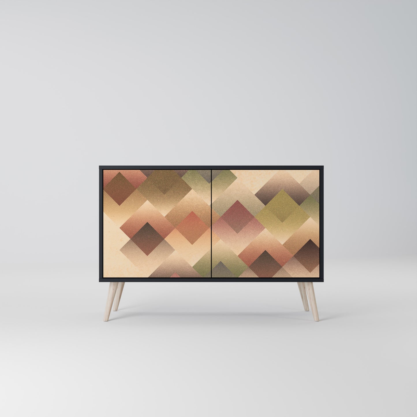 GEOMETRIC FUSION 2-dörrars skänk i svart finish
