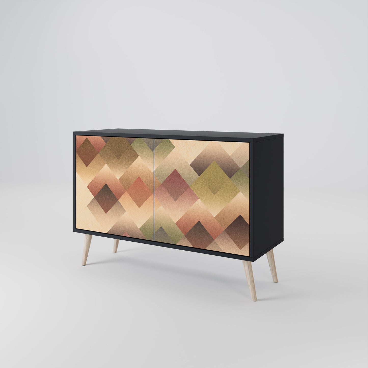 GEOMETRIC FUSION 2-dörrars skänk i svart finish
