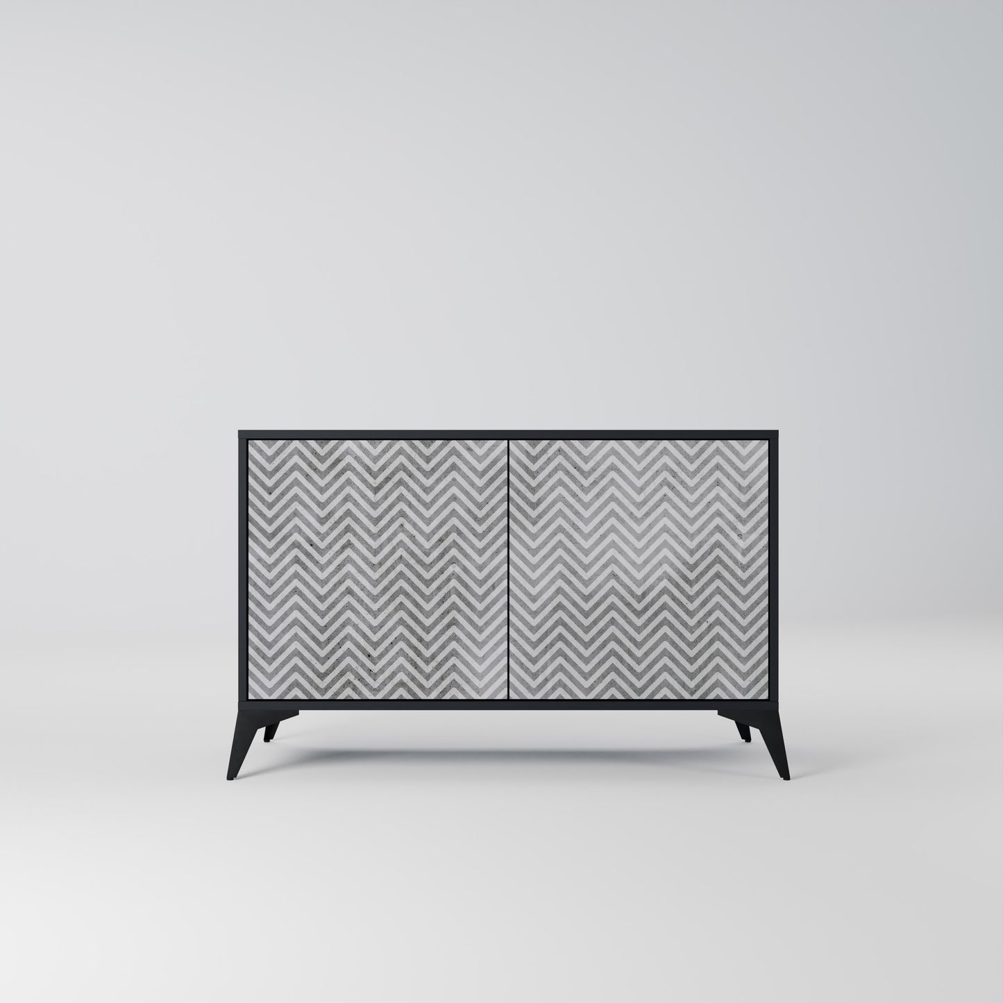 BETONG ZIG ZAG 2-dörrars skänk i svart finish