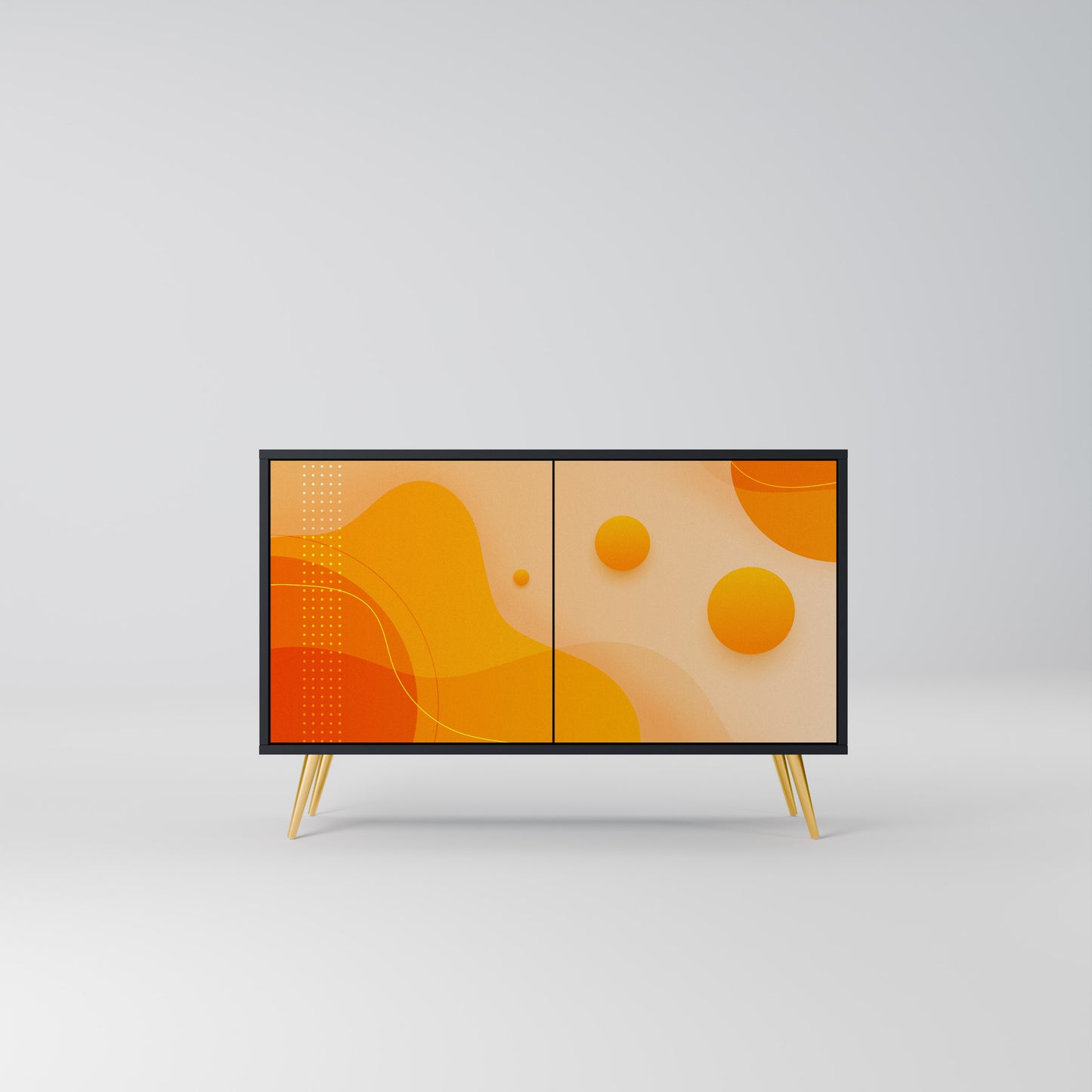 ORANGE ORDNING 2-dörrars skänk i svart finish