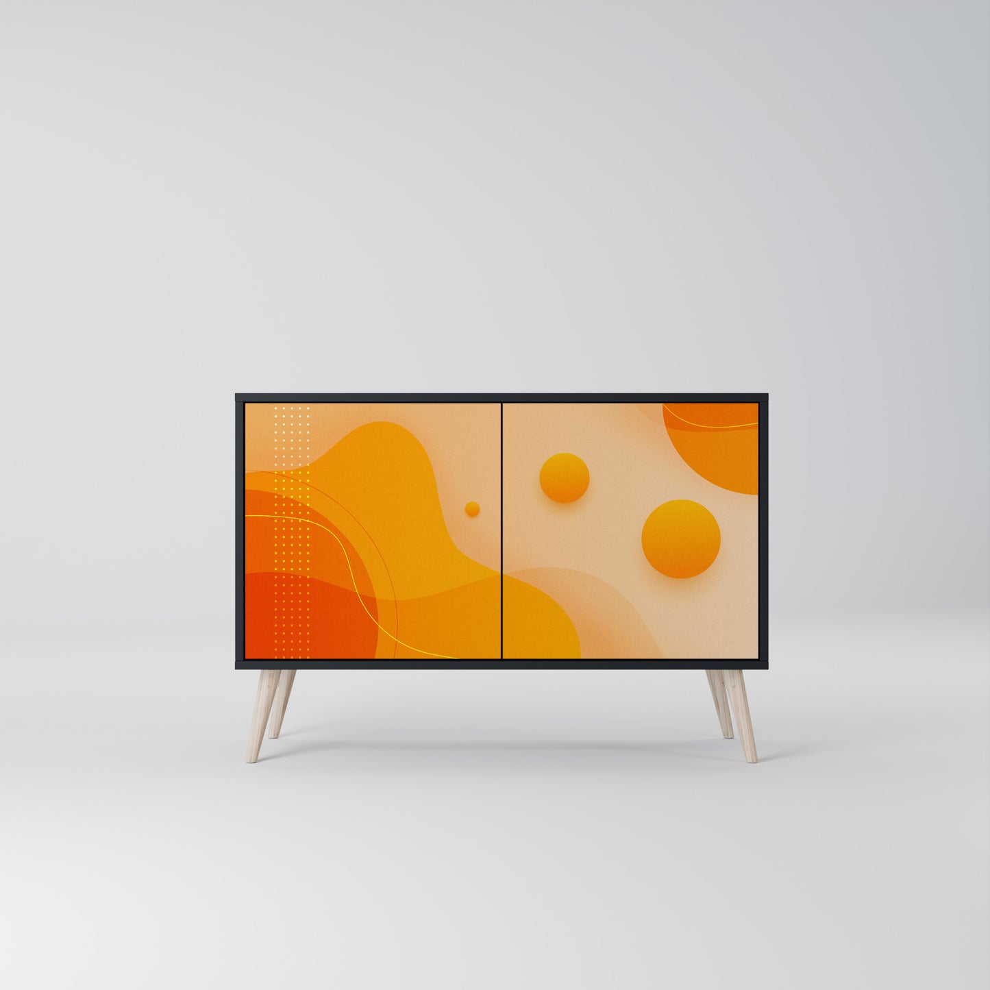 ORANGE ORDNING 2-dörrars skänk i svart finish
