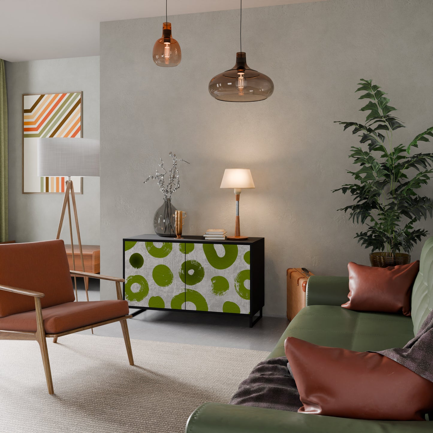 GREEN RHAPSODY 2-dörrars skänk i svart finish