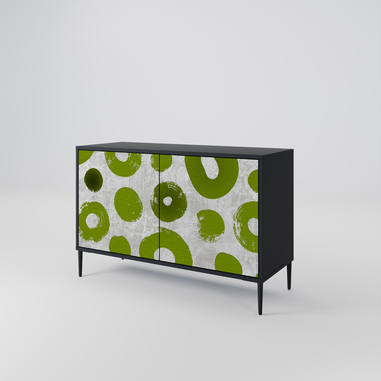 GREEN RHAPSODY 2-dörrars skänk i svart finish
