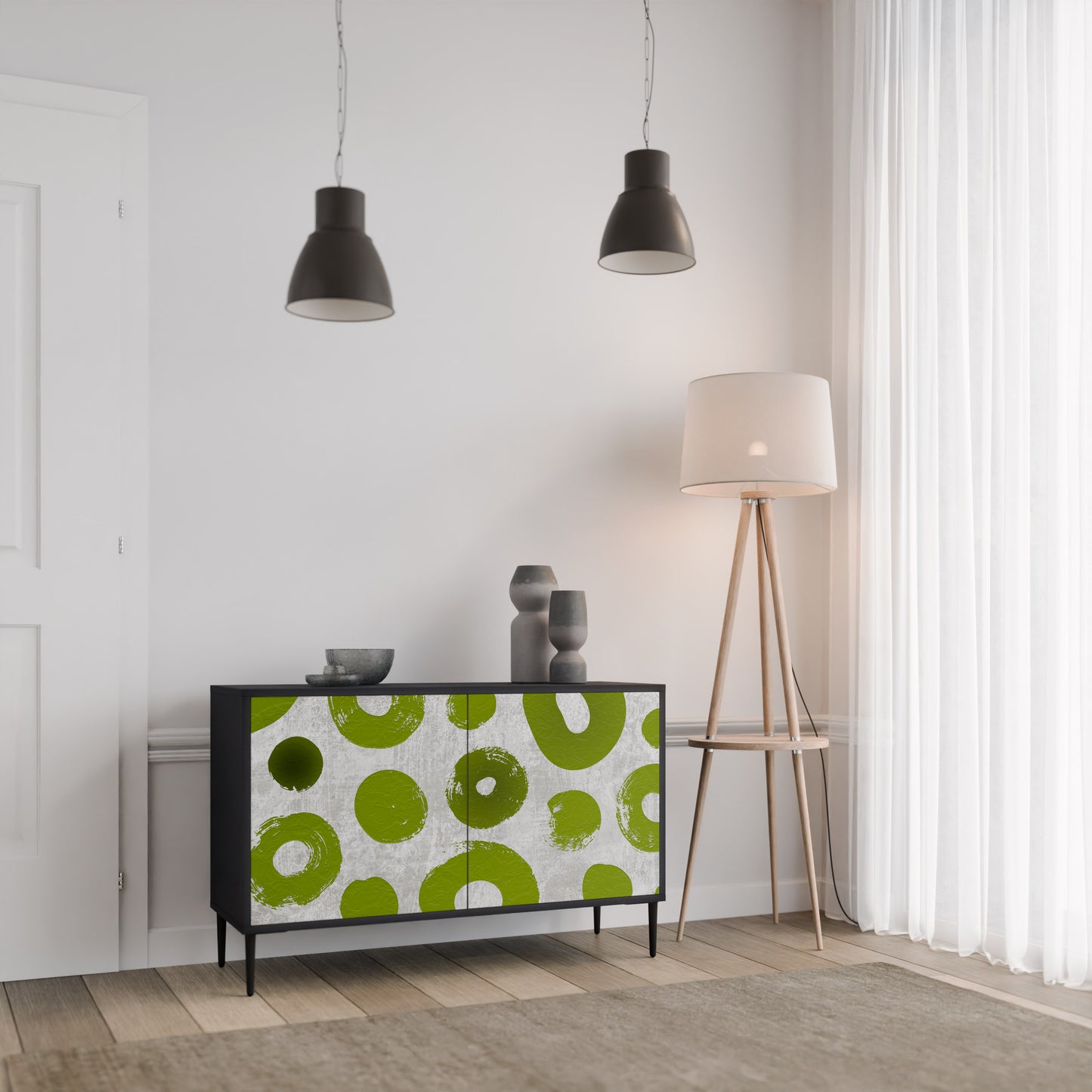 GREEN RHAPSODY 2-dörrars skänk i svart finish