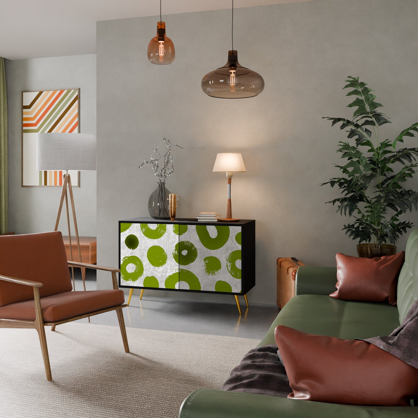 GREEN RHAPSODY 2-dörrars skänk i svart finish