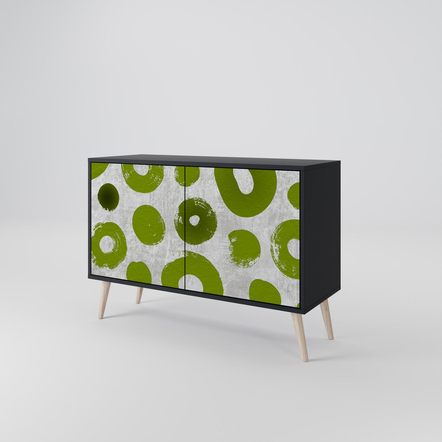 GREEN RHAPSODY 2-dörrars skänk i svart finish