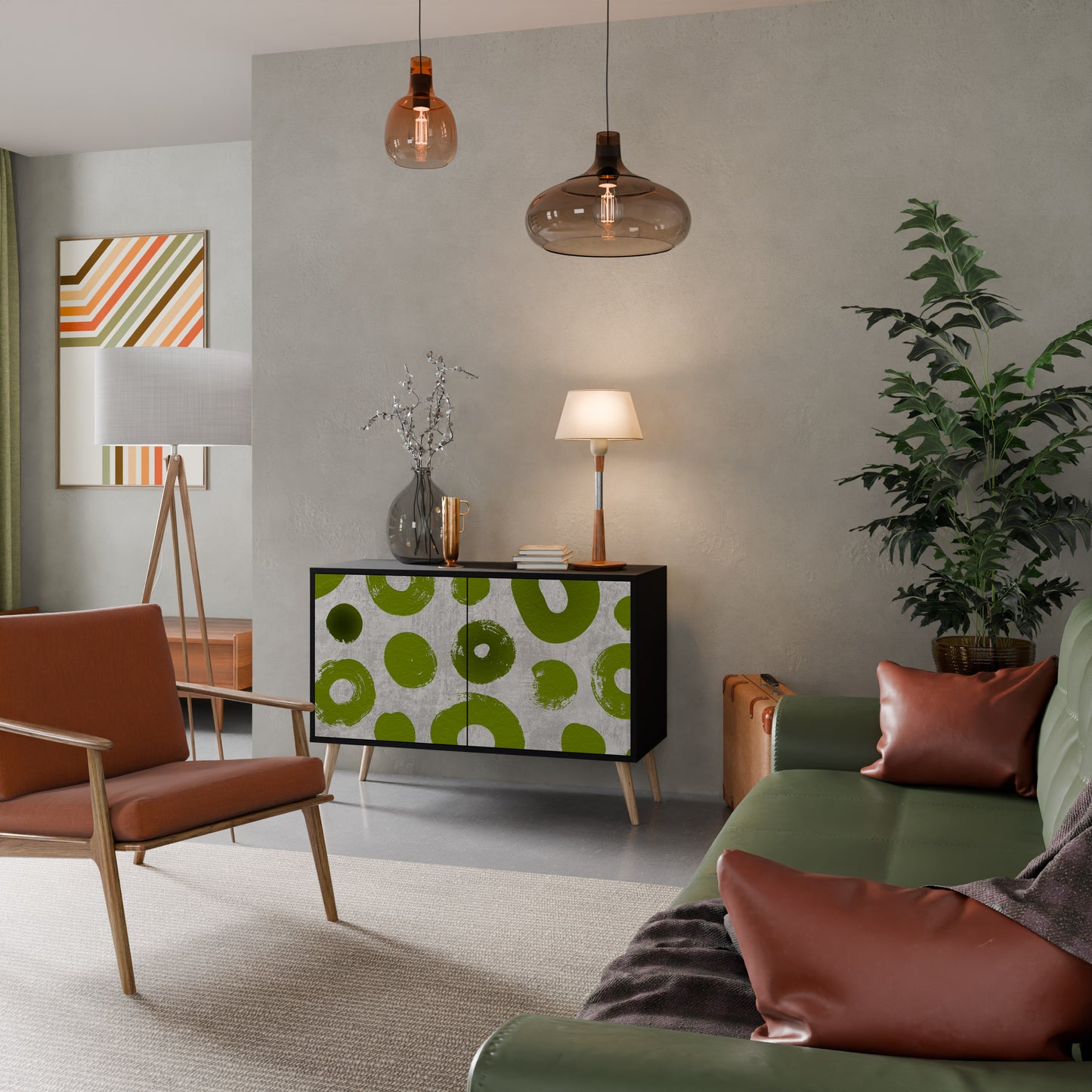 GREEN RHAPSODY 2-dörrars skänk i svart finish