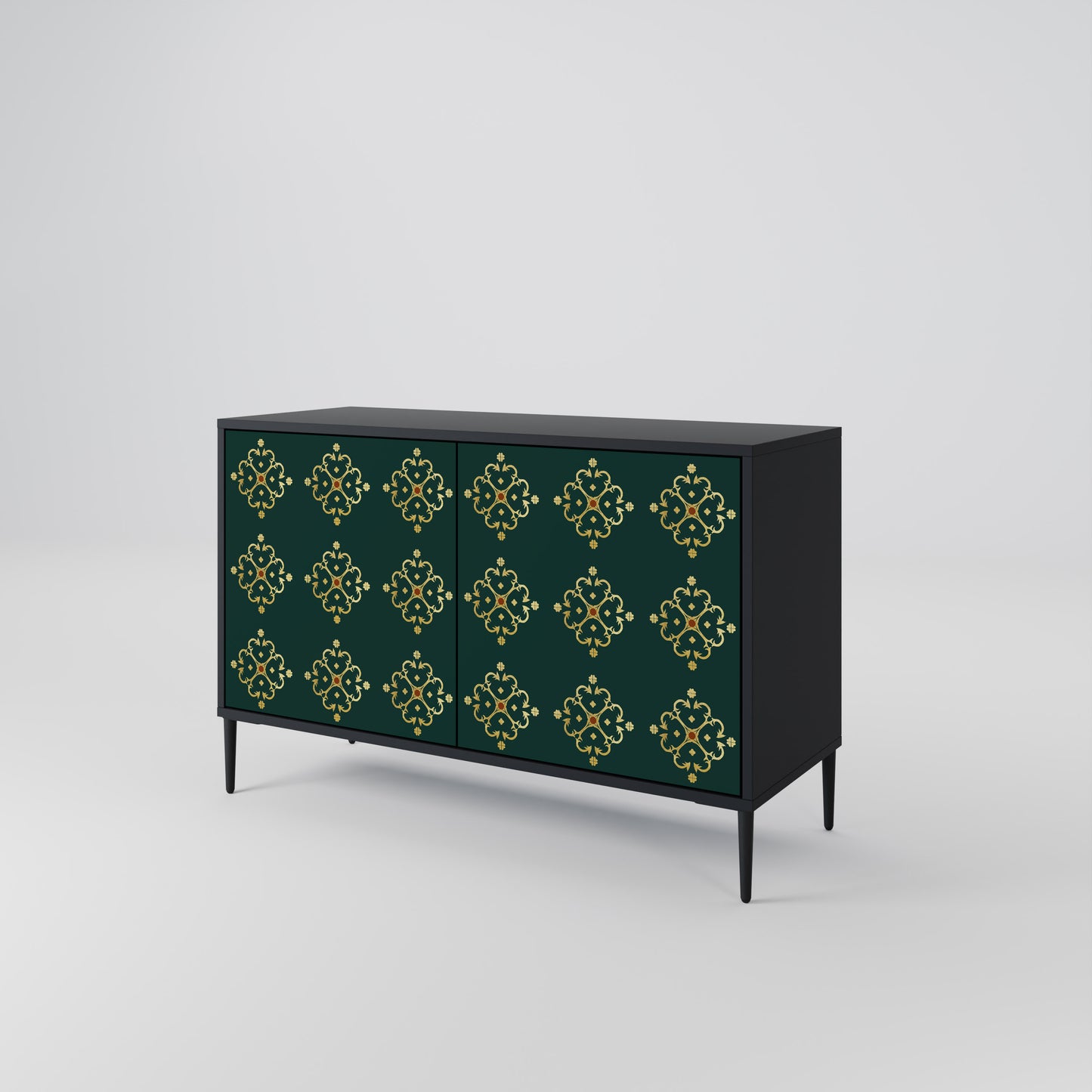 ROYAL MEDALLION 2-dörrars skänk i svart finish