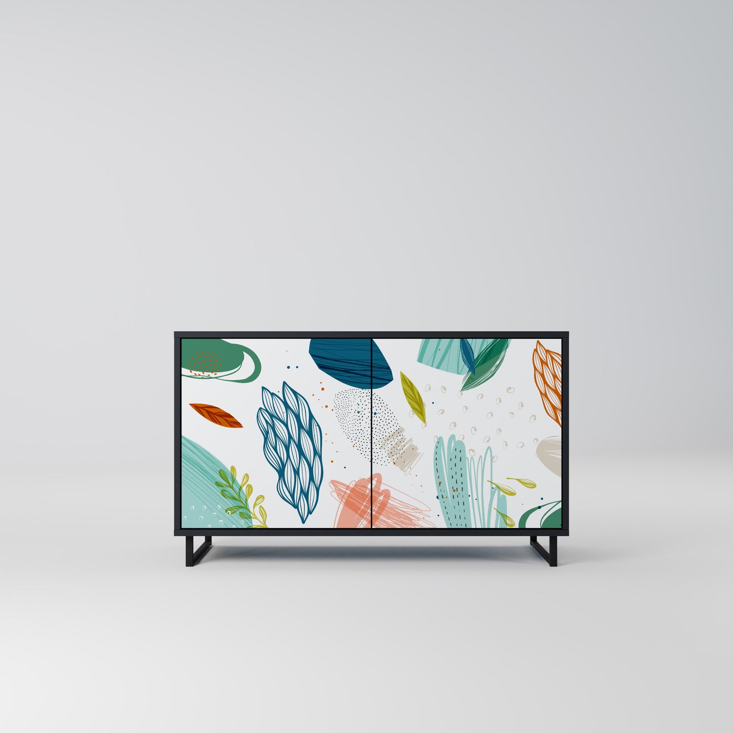 BOTANICAL HURRICANE 2-dörrars skänk i svart finish