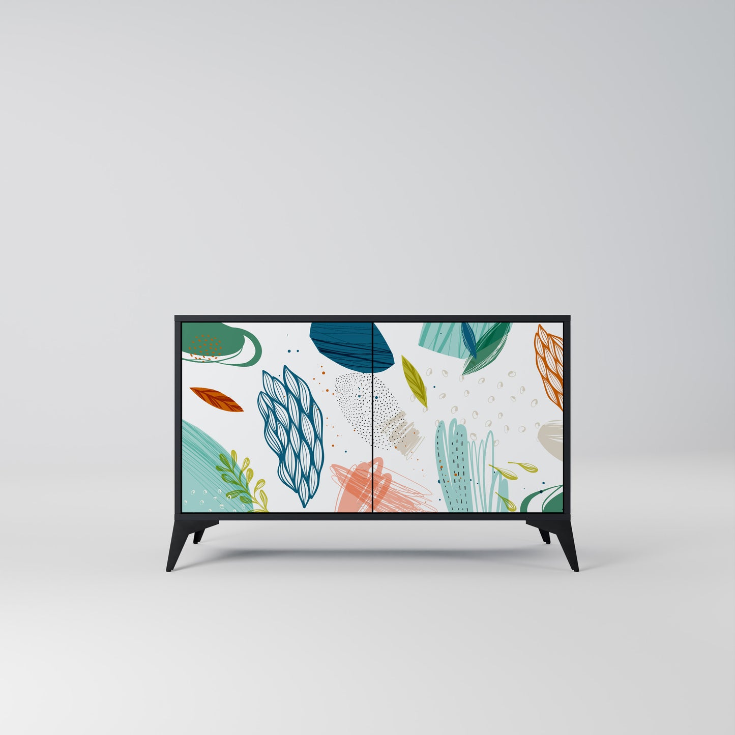 BOTANICAL HURRICANE 2-dörrars skänk i svart finish