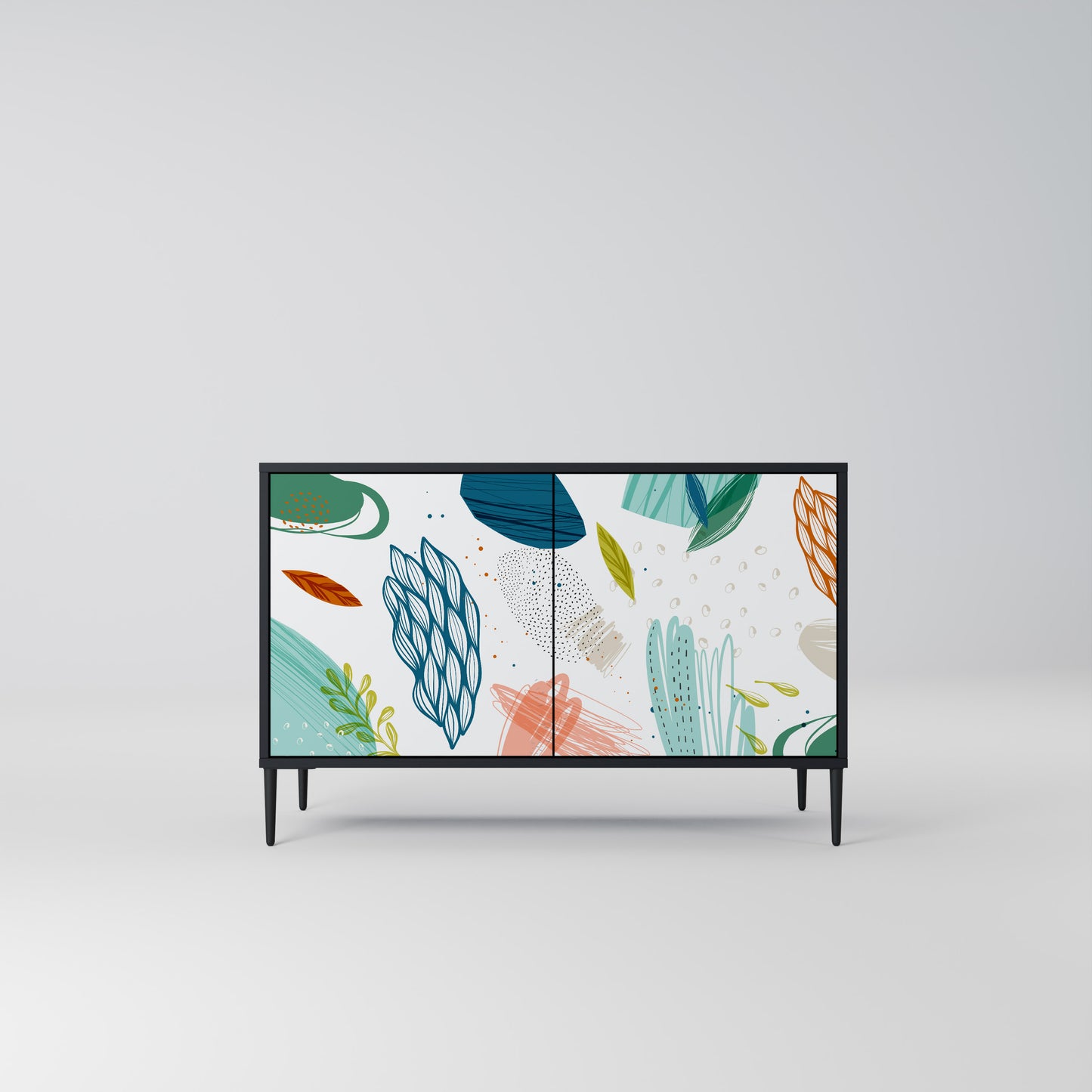 BOTANICAL HURRICANE 2-dörrars skänk i svart finish