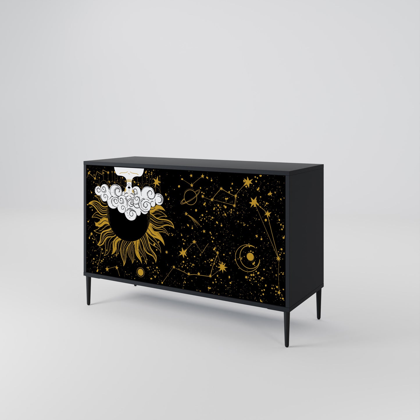 STELLAR CONSTELLATIONS 2-dörrars skänk i svart finish