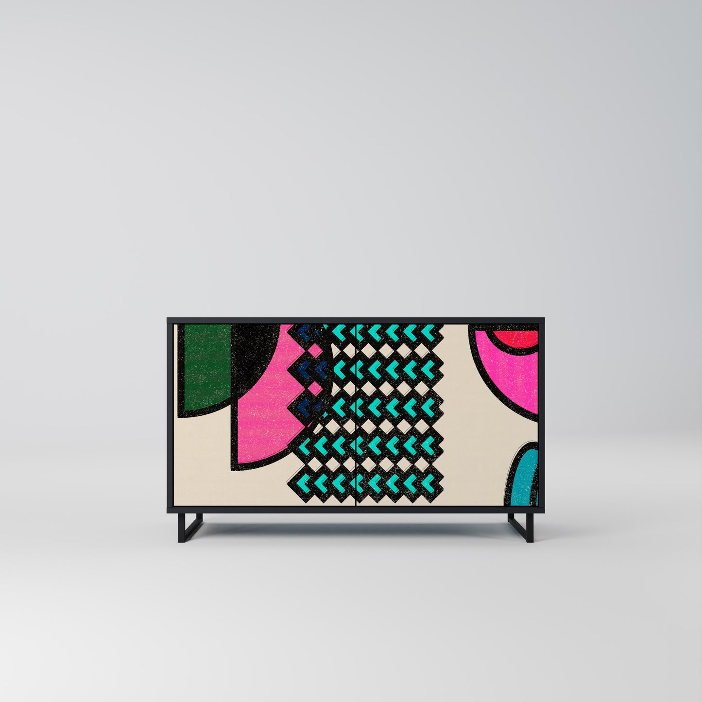 GEOMETRIC RHAPSODY 2-Door Sideboard in Black Finish