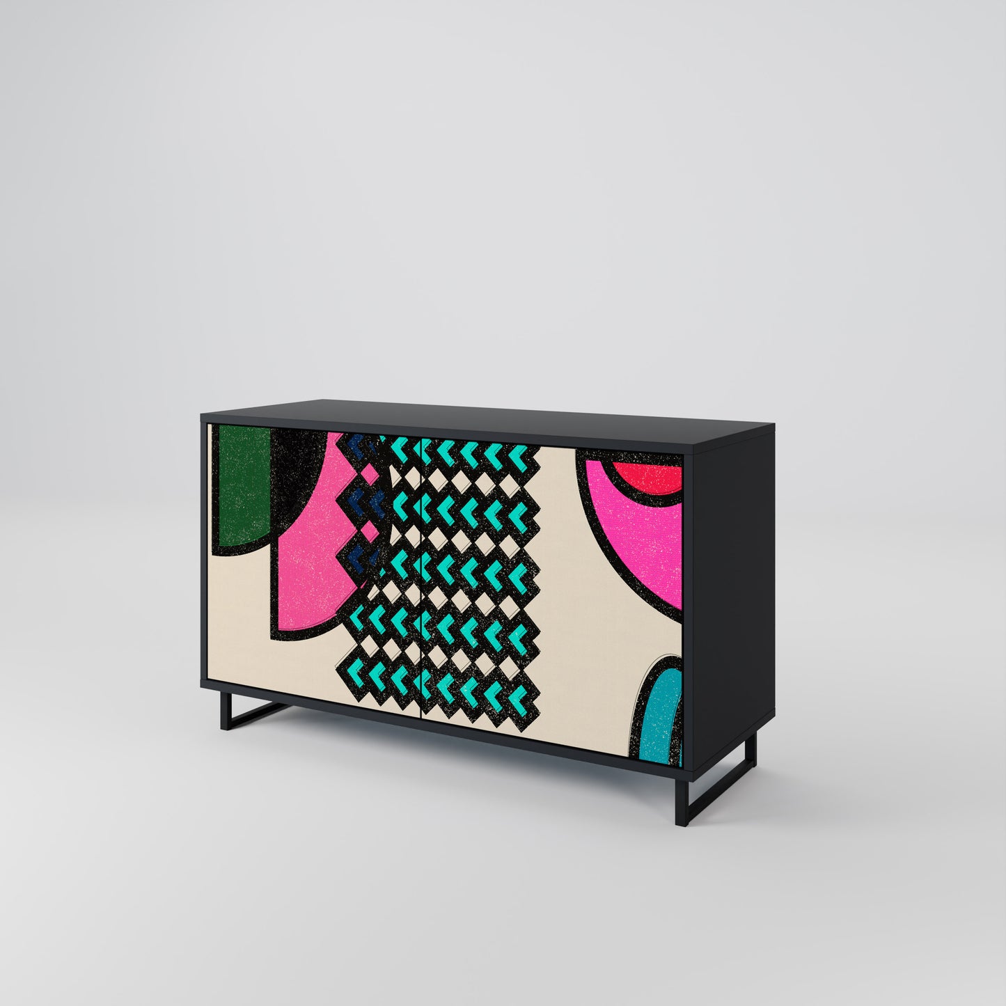 GEOMETRIC RHAPSODY 2-Door Sideboard in Black Finish