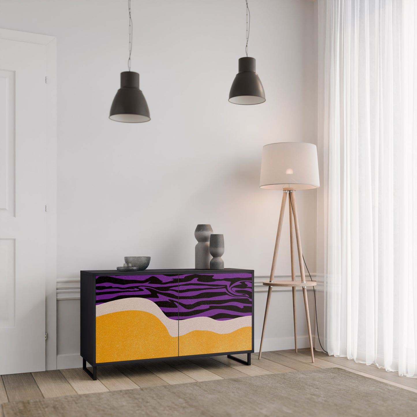 INDEPENDENT BORDER 2-dörrars skänk i svart finish