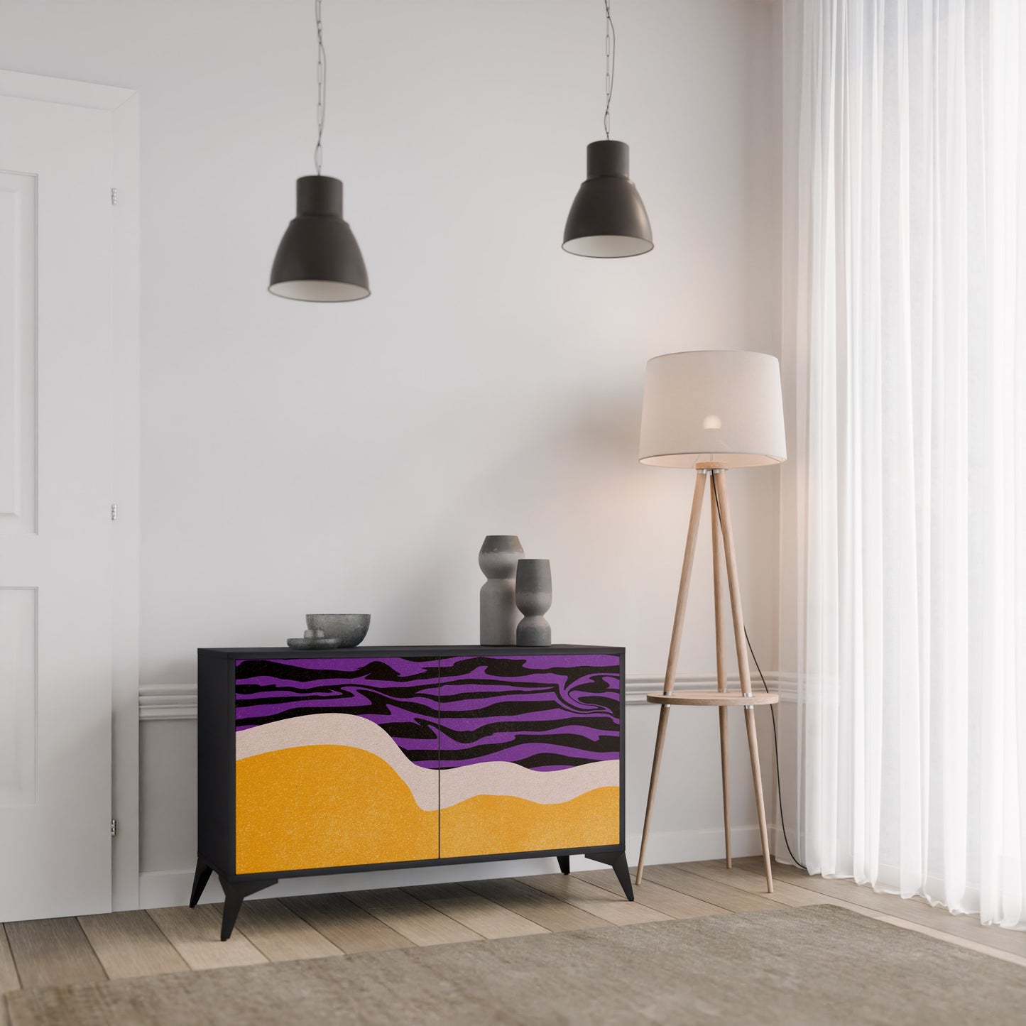 INDEPENDENT BORDER 2-dörrars skänk i svart finish