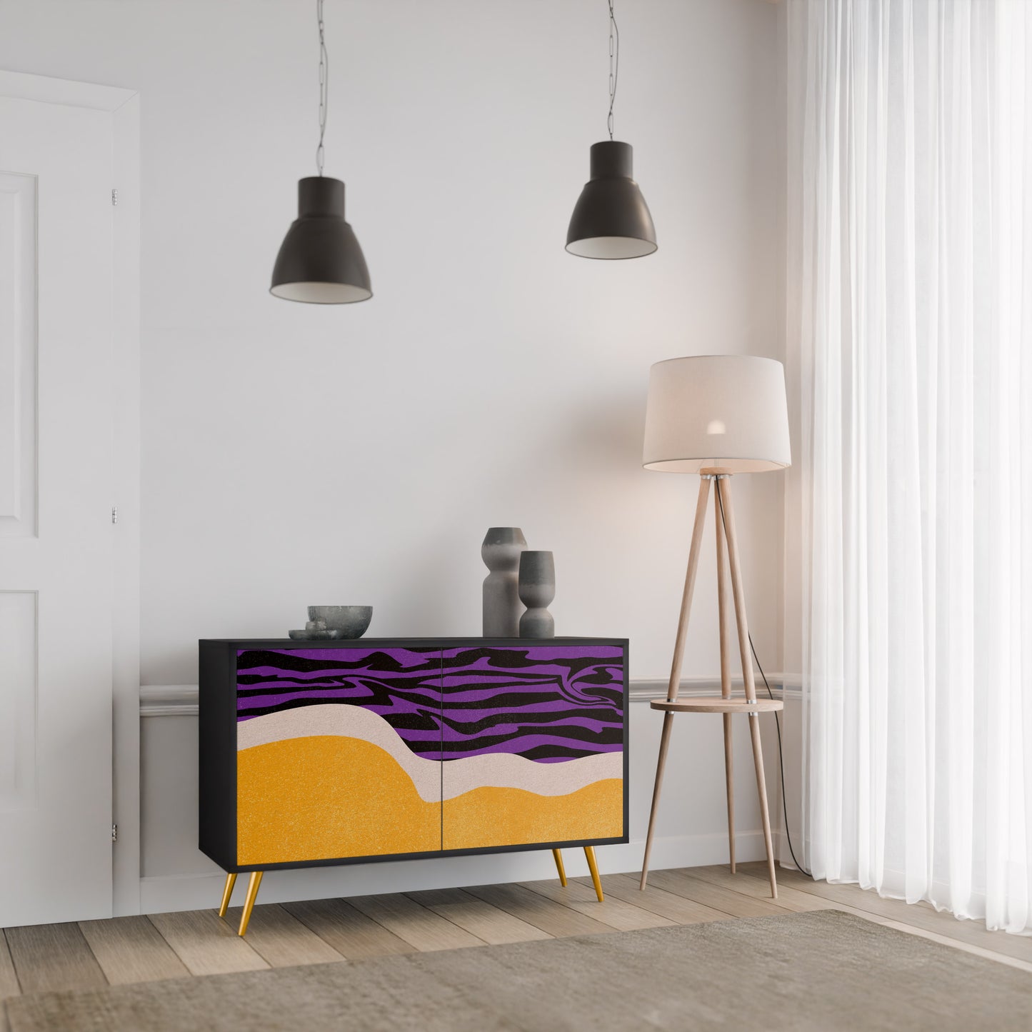INDEPENDENT BORDER 2-dörrars skänk i svart finish
