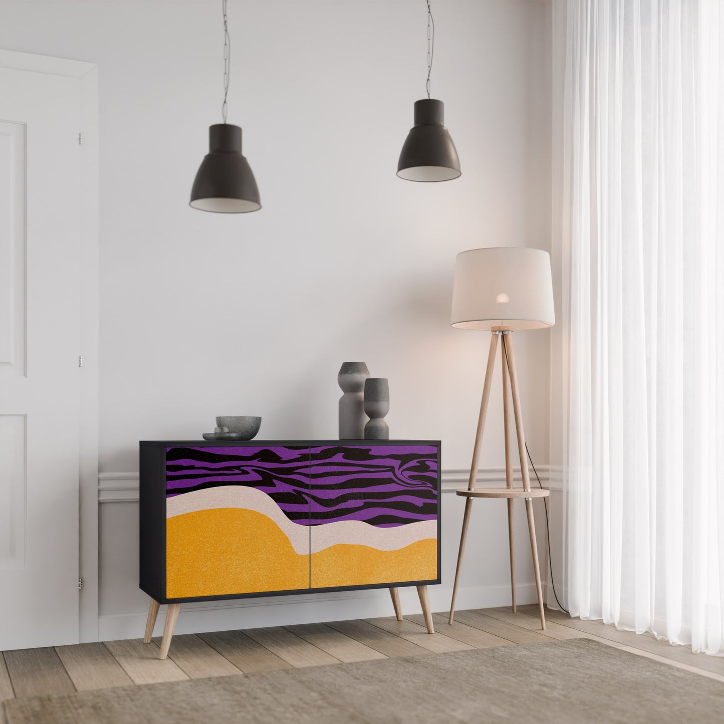 INDEPENDENT BORDER 2-dörrars skänk i svart finish