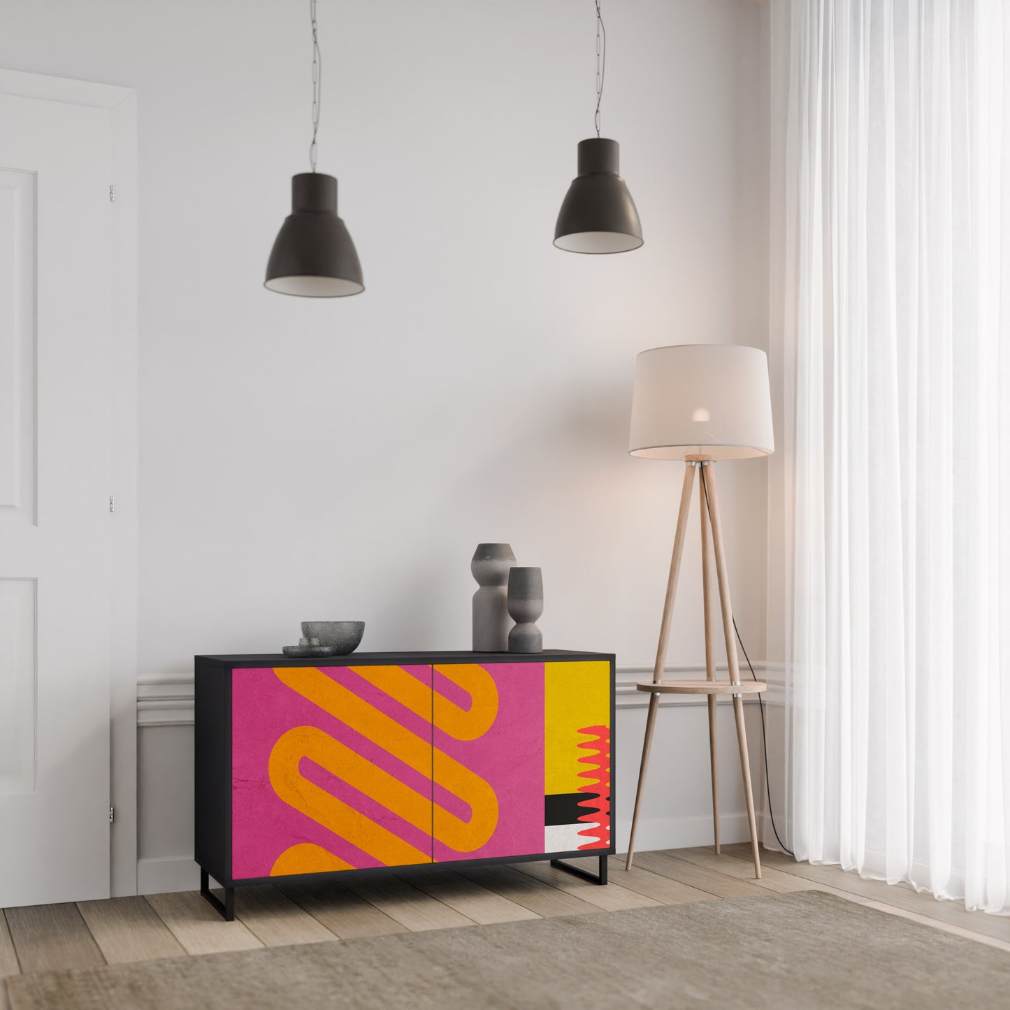 VIVID ART 2-dörrars skänk i svart finish