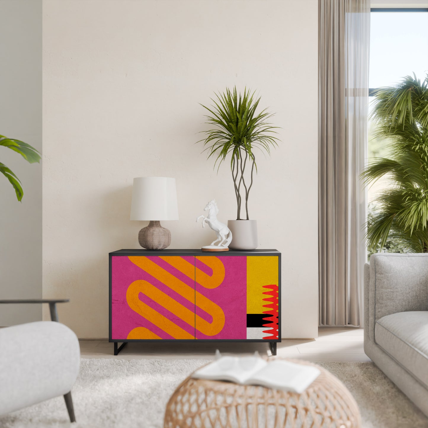 VIVID ART 2-dörrars skänk i svart finish