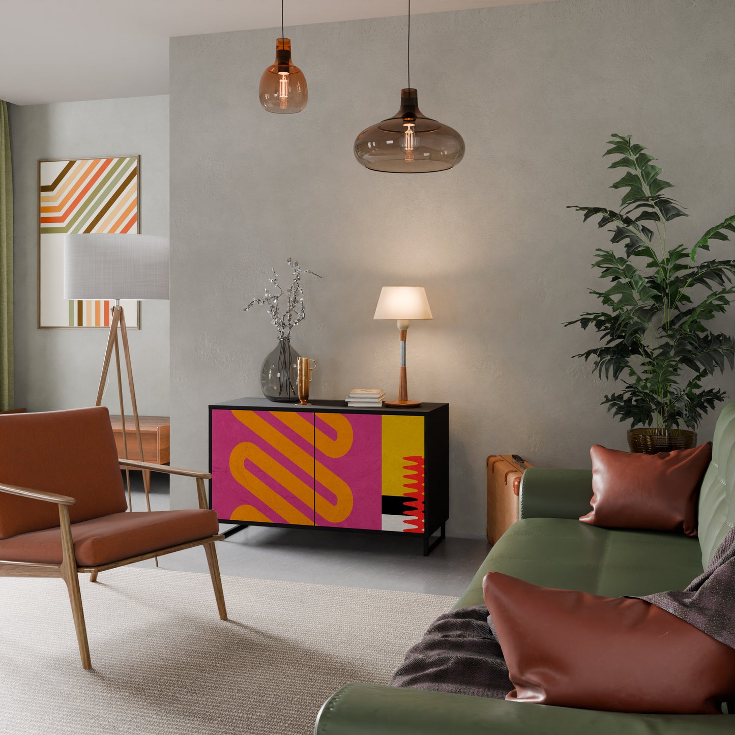 VIVID ART 2-dörrars skänk i svart finish