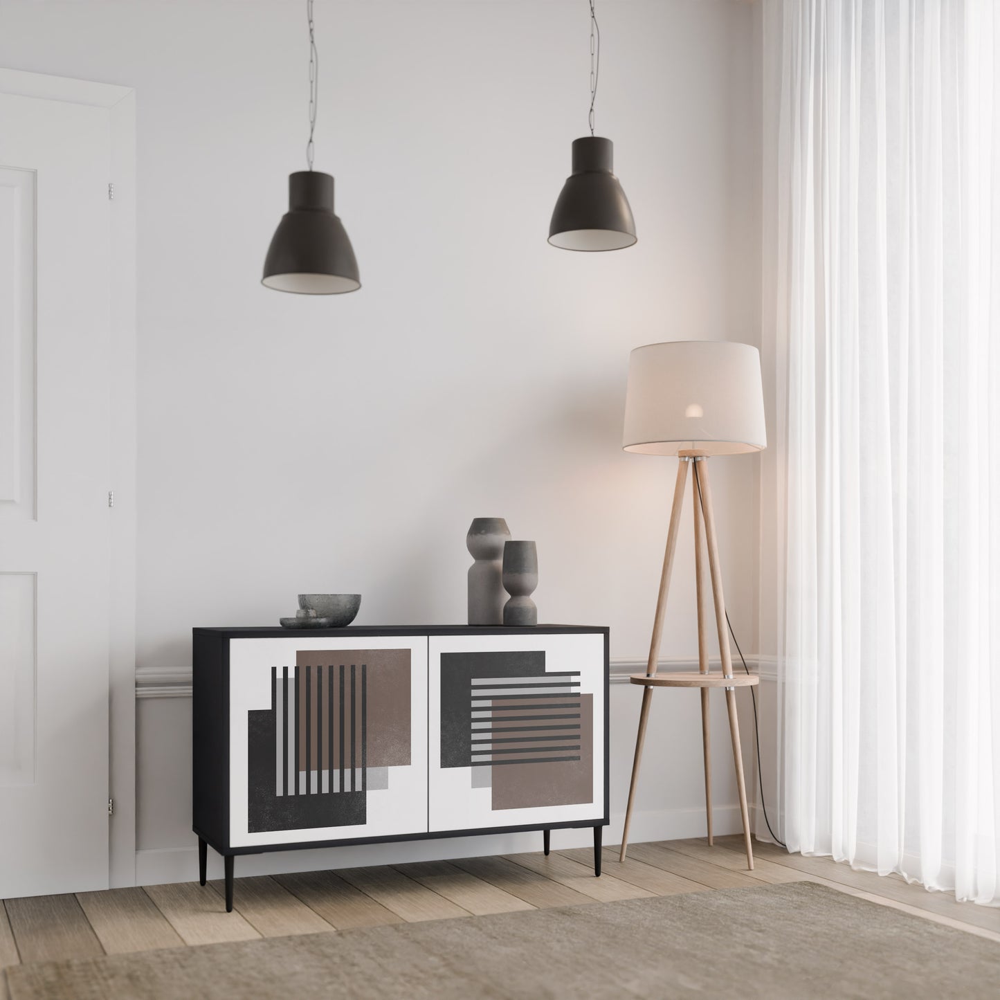 SHADOW SYNCHRONY 2-Door Sideboard in Black Finish