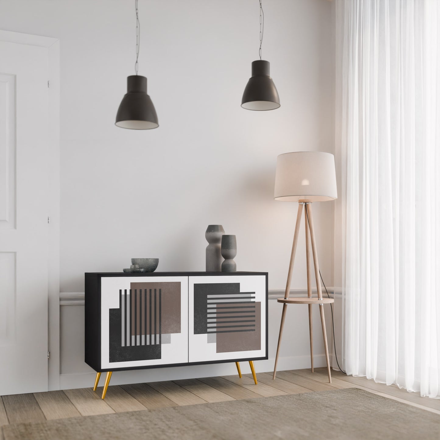 SHADOW SYNCHRONY 2-Door Sideboard in Black Finish