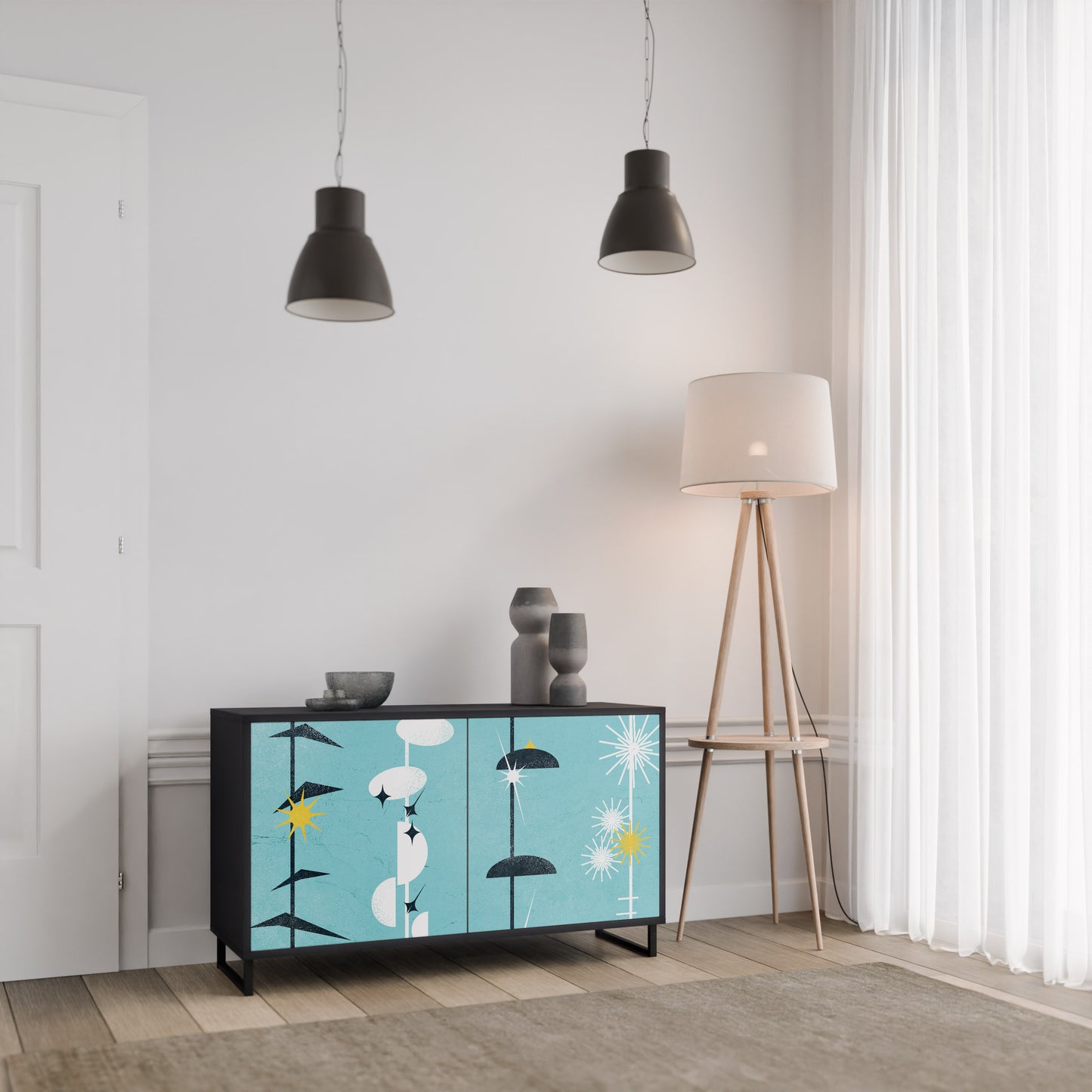 PATHS TO HAPPINESS 2-Door Sideboard in Black Finish