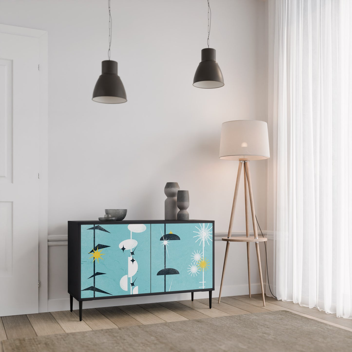 PATHS TO HAPPINESS 2-Door Sideboard in Black Finish
