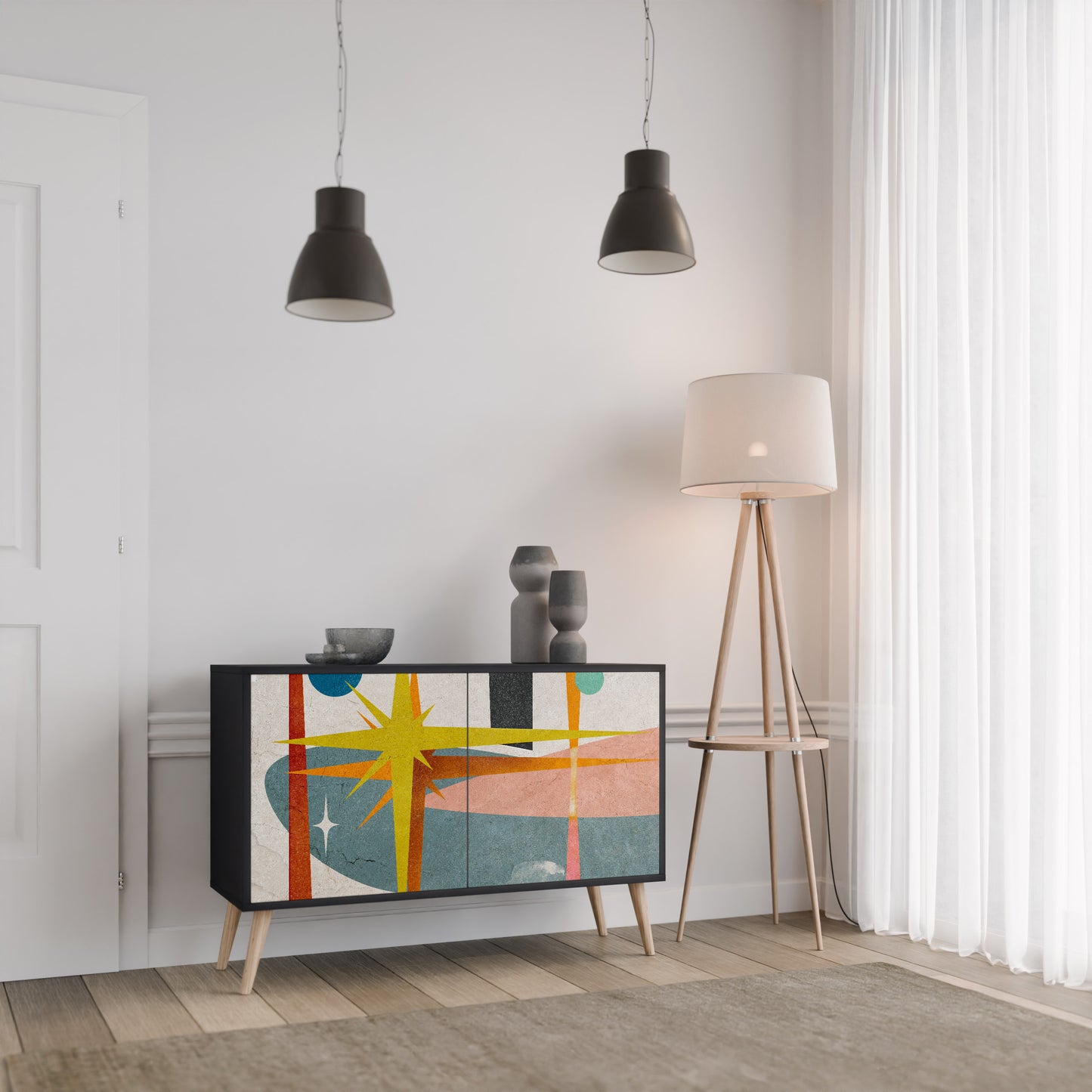 INTERSTELLAR VIBES 2-Door Sideboard in Black Finish