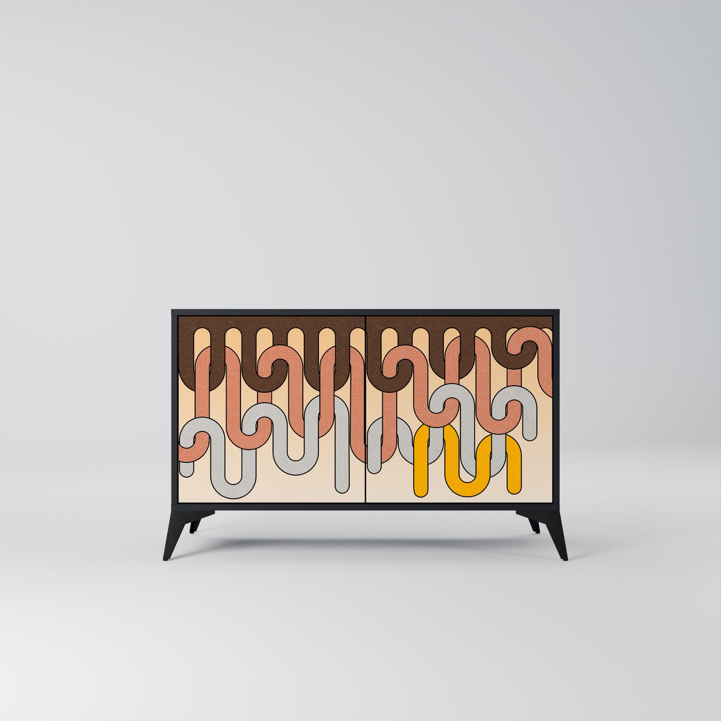 COLORFUL STRINGS 2-Door Sideboard in Black Finish