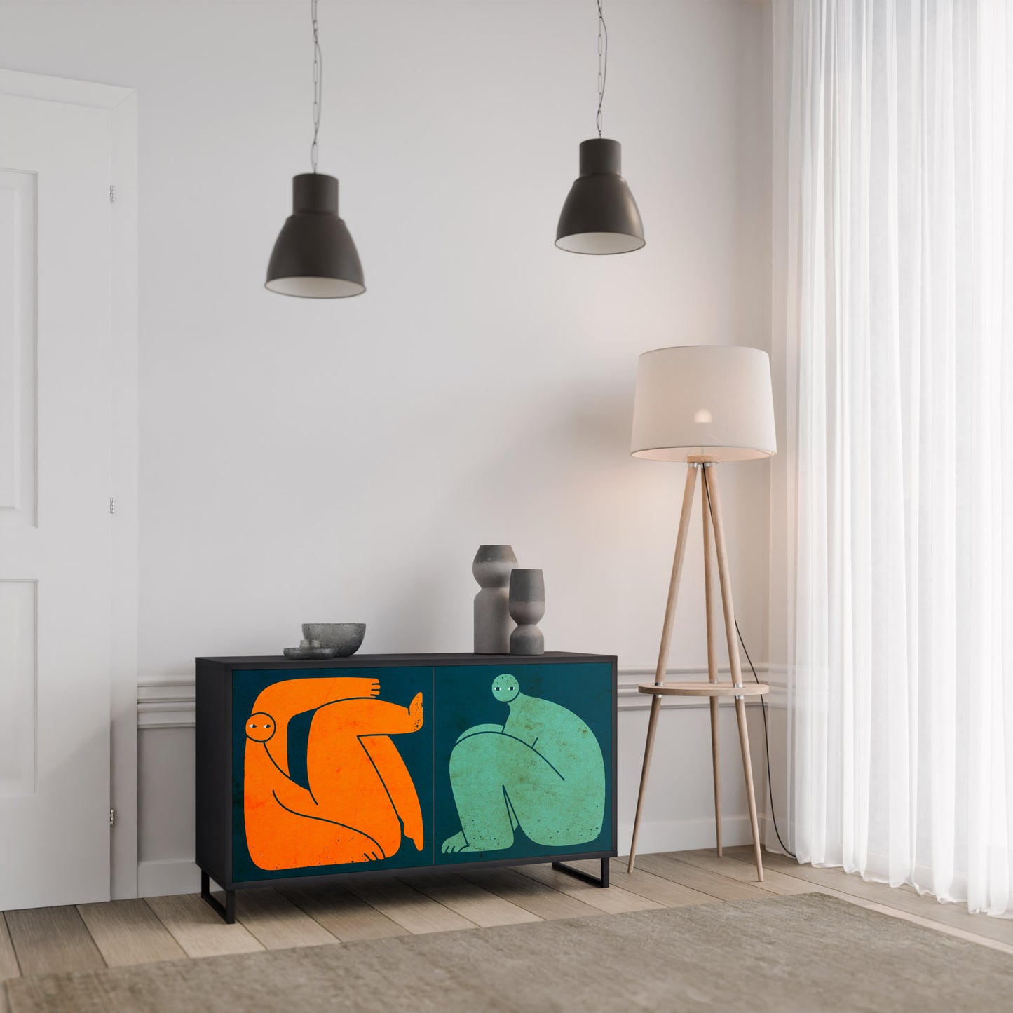 TOGETHER BUT SEPARATELY 2-Door Sideboard in Black Finish