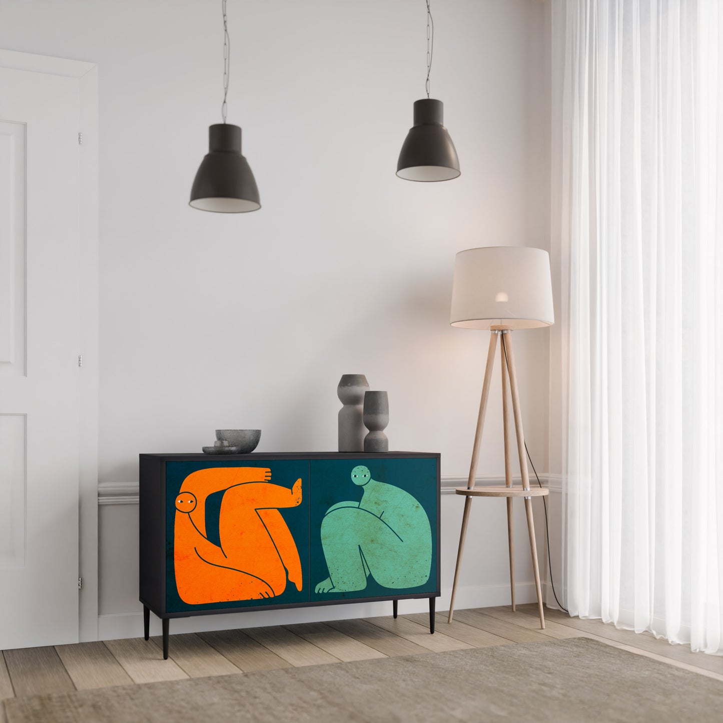 TOGETHER BUT SEPARATELY 2-Door Sideboard in Black Finish