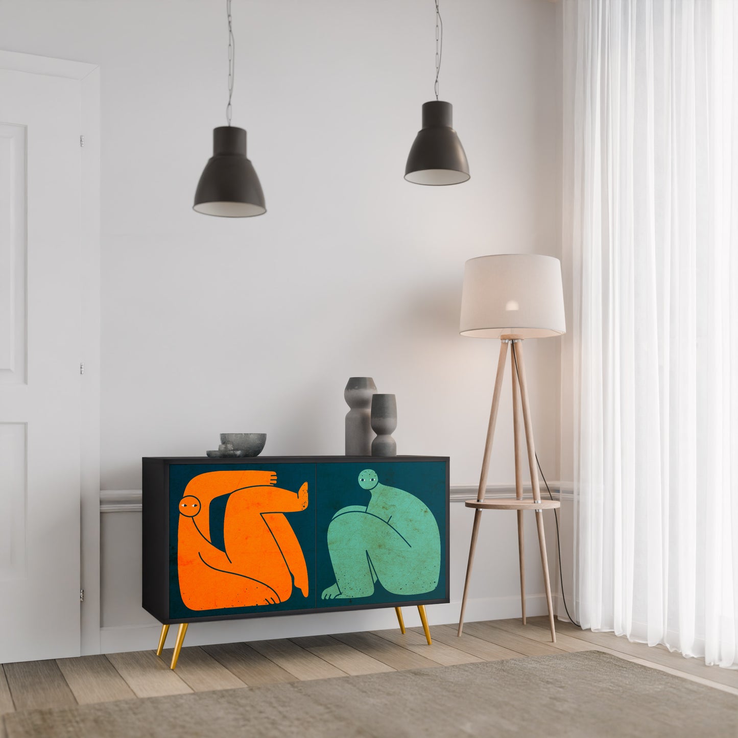 TOGETHER BUT SEPARATELY 2-Door Sideboard in Black Finish