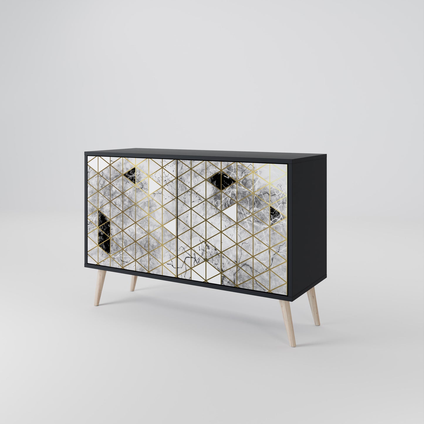ASHEN ARIA 2-Door Sideboard in Black Finish