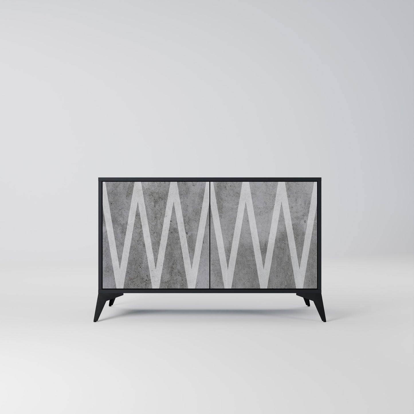 SOLID ZIG ZAG 2-dörrars skänk i svart finish