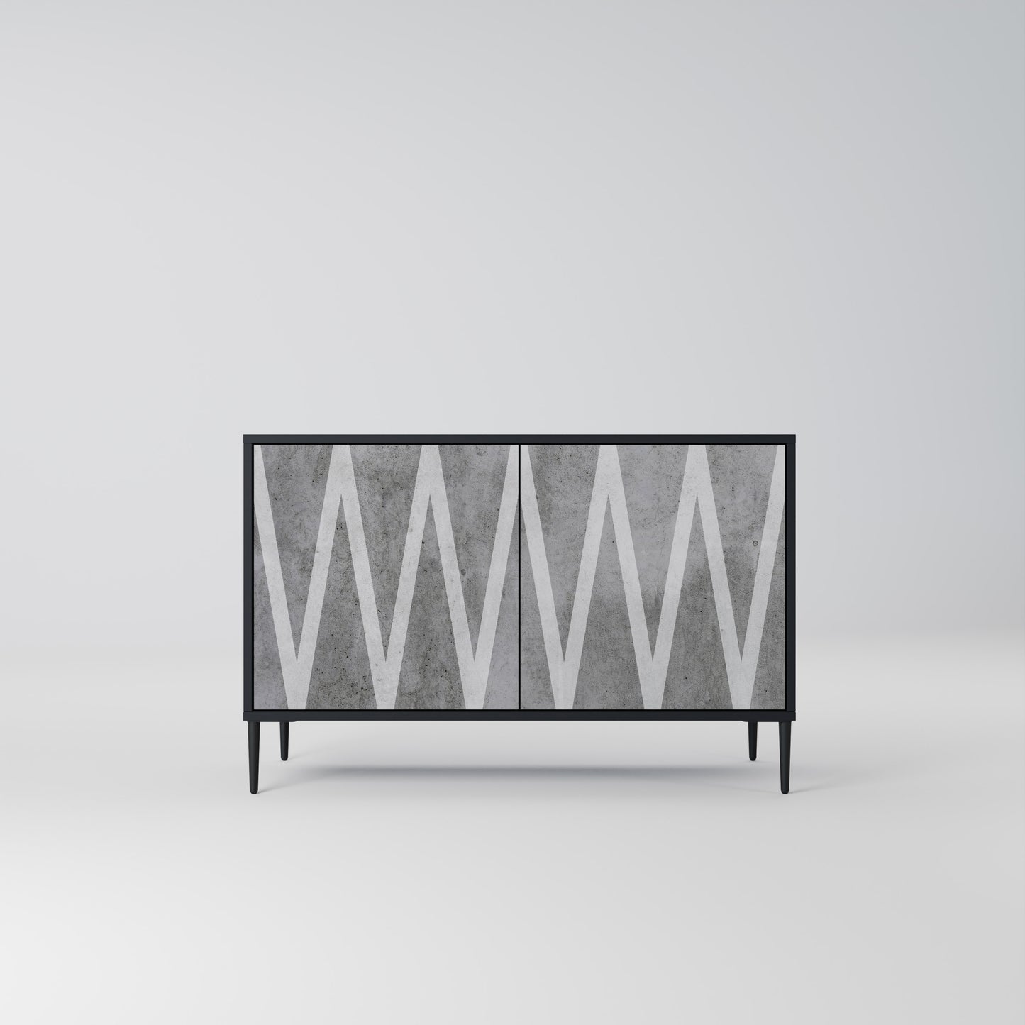 SOLID ZIG ZAG 2-dörrars skänk i svart finish