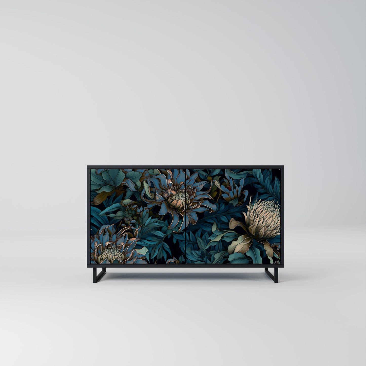 TWILIGHT BLOOM 2-dörrars skänk i svart finish