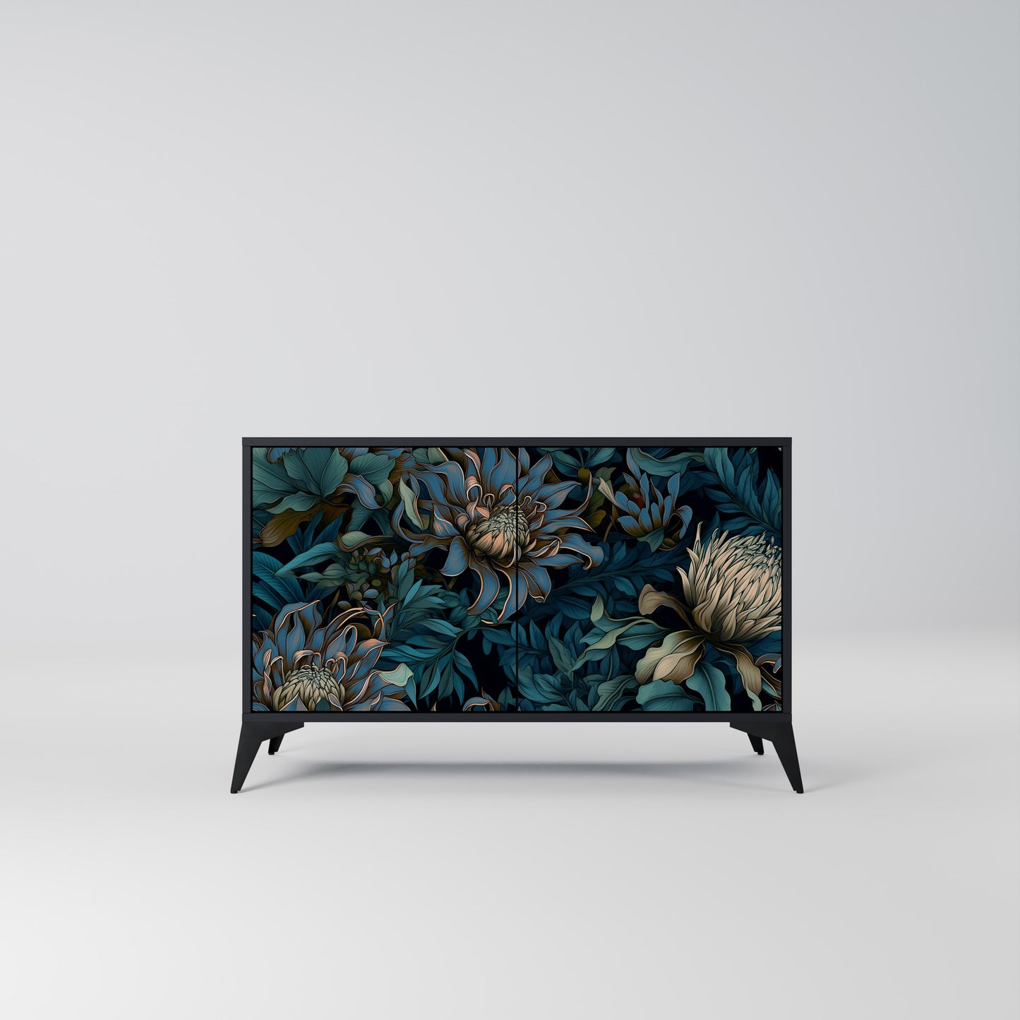 TWILIGHT BLOOM 2-dörrars skänk i svart finish