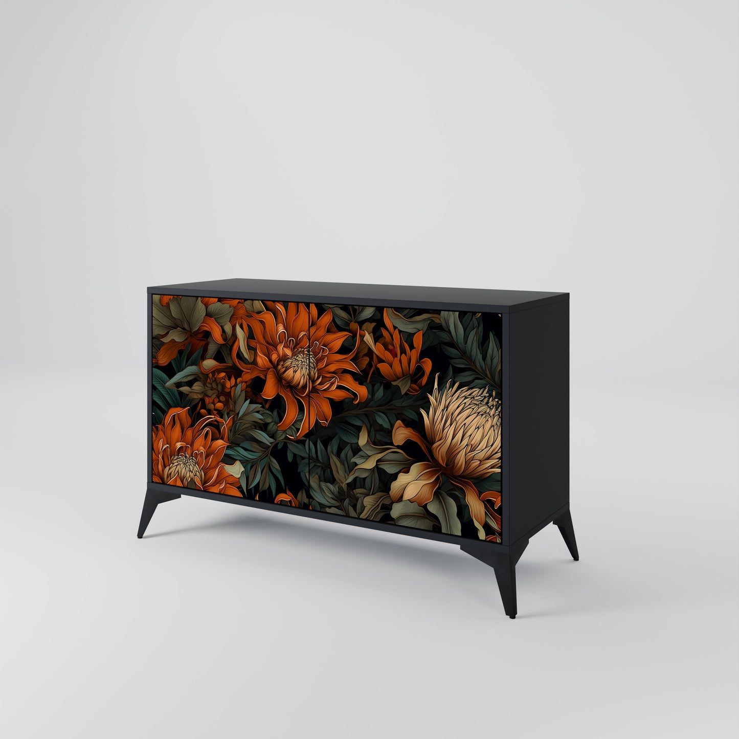 DAWN BLOOM 2-dörrars skänk i svart finish