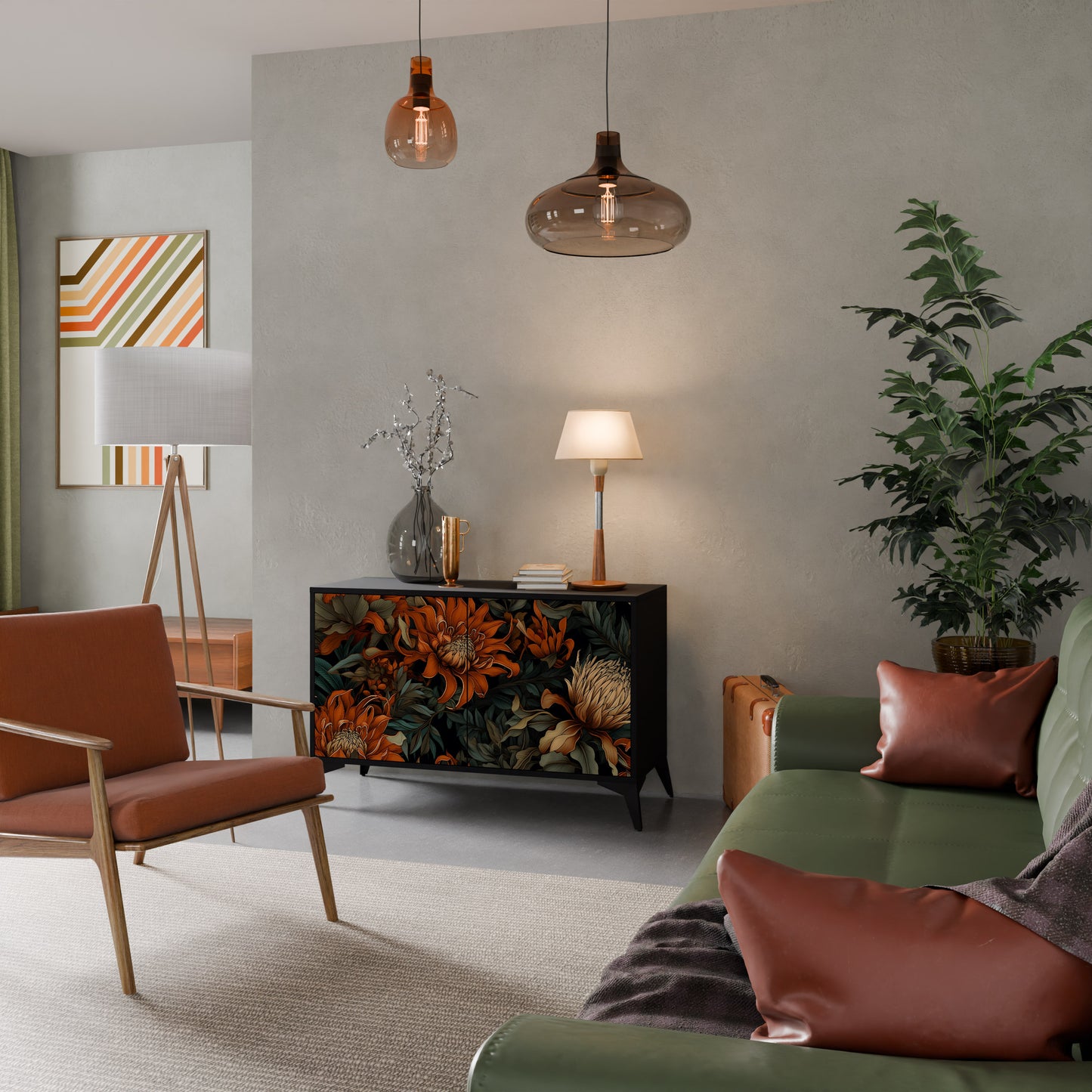 DAWN BLOOM 2-dörrars skänk i svart finish