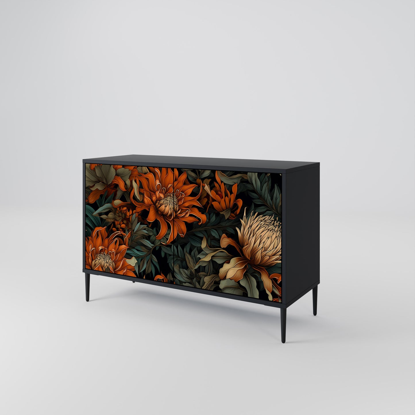 DAWN BLOOM 2-dörrars skänk i svart finish