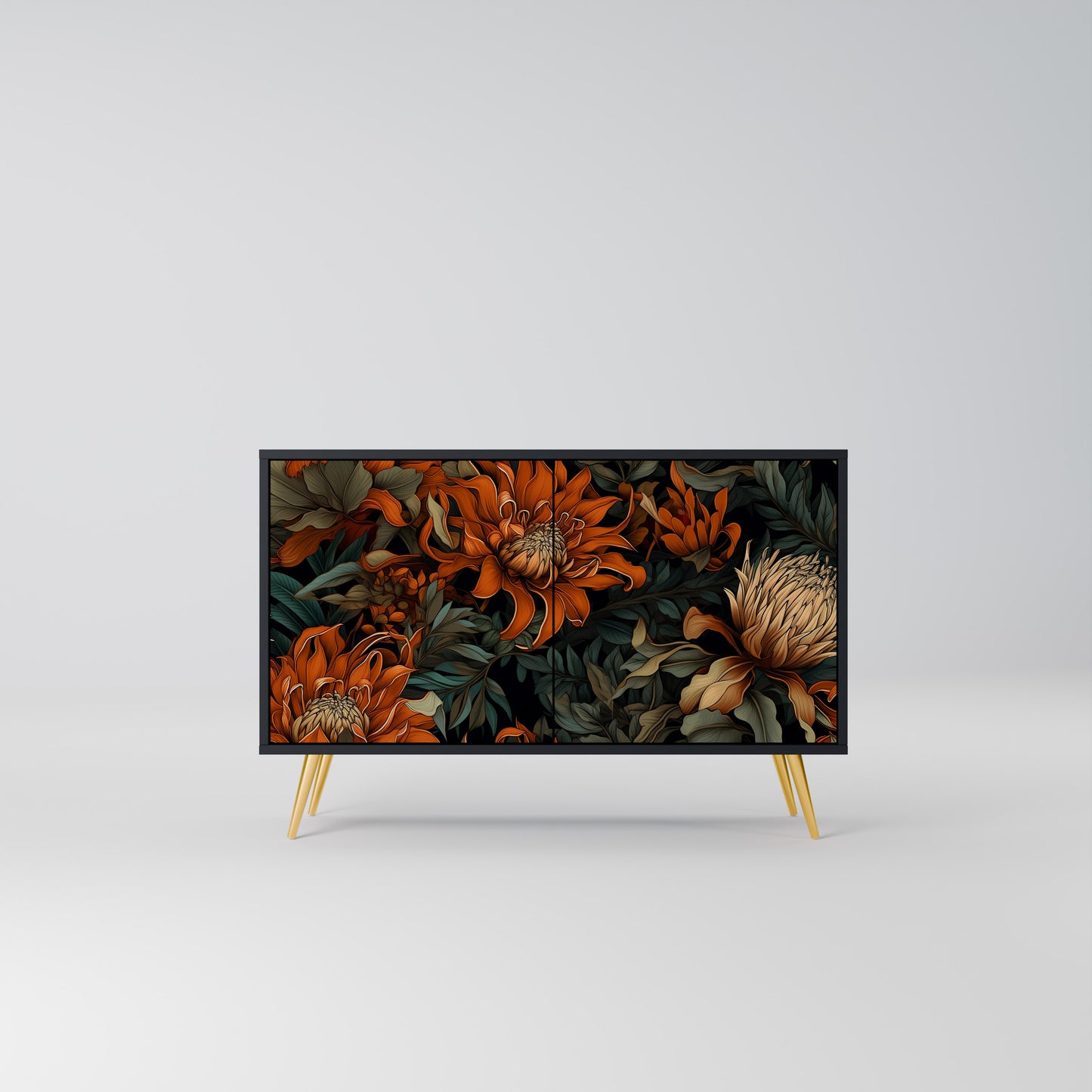 DAWN BLOOM 2-dörrars skänk i svart finish